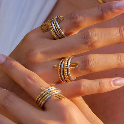 Claudine stacked Pin Rings