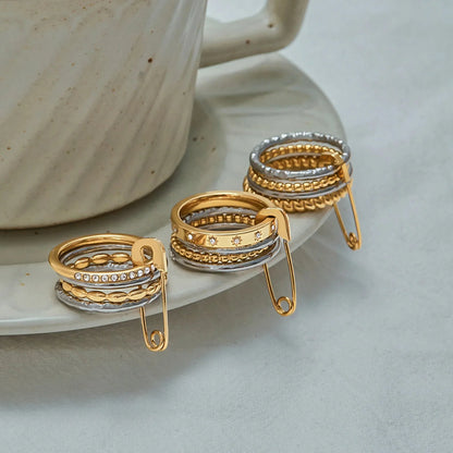 Claudine stacked Pin Rings