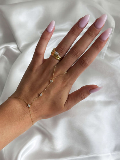 Cora Flower Rhinestone Handchain