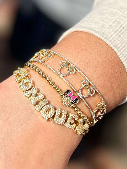 Customizable Bubble Letter Bracelet