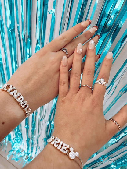 Customizable Bubble Letter Bracelet