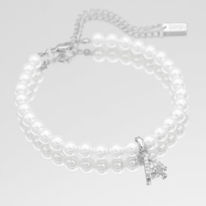 Cyra Pearl Initial Bracelet