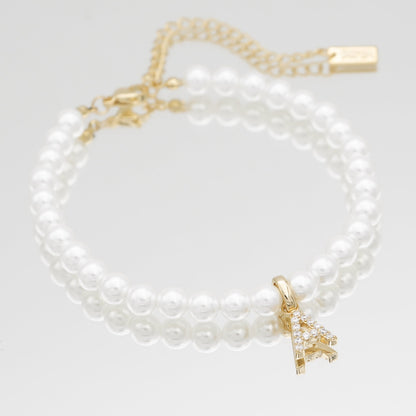 Cyra Pearl Initial Bracelet