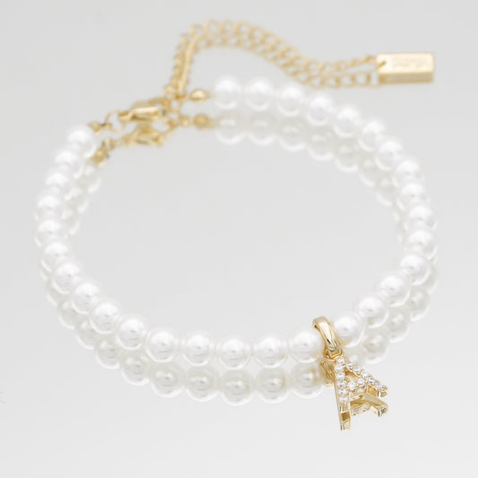 Cyra Pearl Initial Bracelet