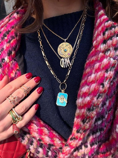 Dana Emerald Rhinestone Stacked Ring