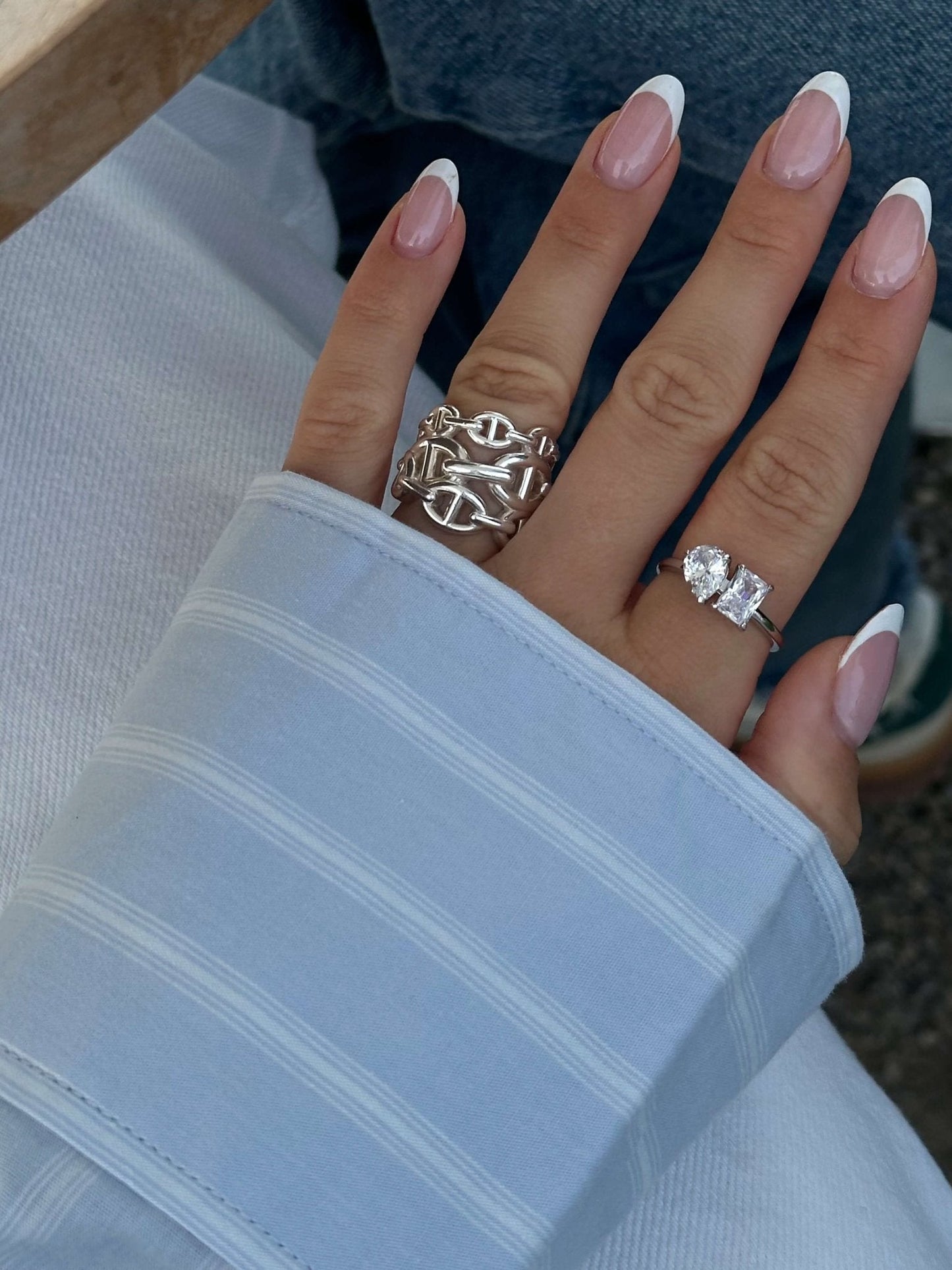 Darleen Twin Zirconia Band Ring