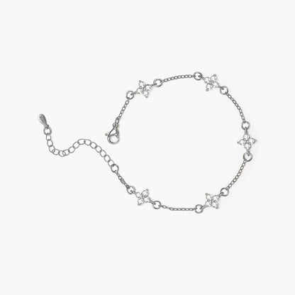 Dina Rhinestone Flower Chain Bracelet