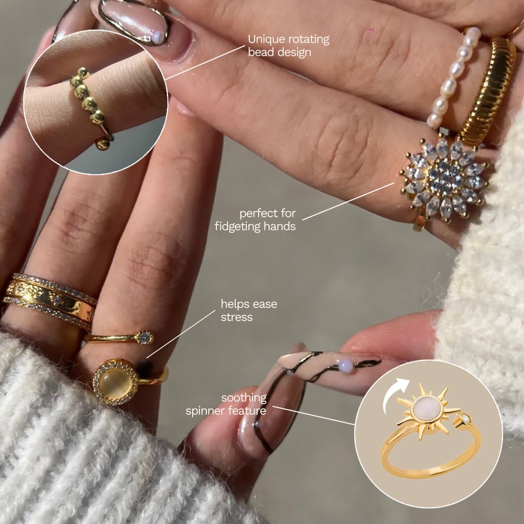 Eliz Anxiety Spinner Ring Set