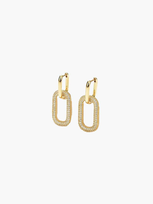 Elysia Sparkling Pavé Link Hoops