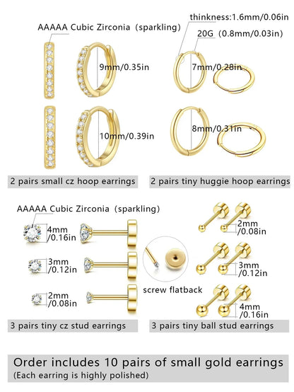Emma Earring Hoop Set 10pcs