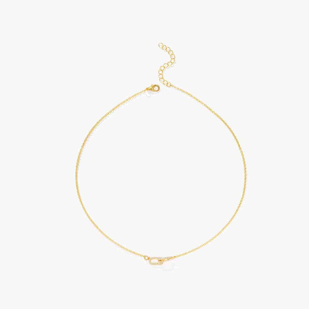 Gwen Interlocking Zirconia Chain Necklace