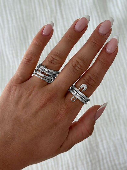 Iconic Ring Bundle Silver