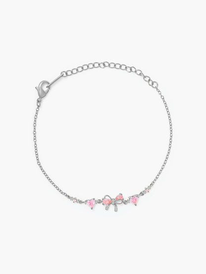 Jasmine Zirconia Bow Detail Chain Bracelet