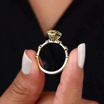 Jasmine Square Yellow Zirconia Ring