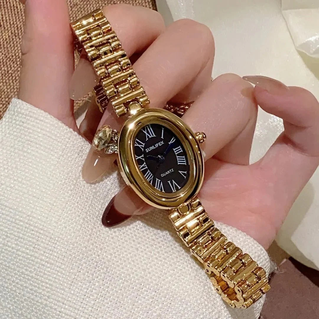 Josephine Oval Watch with Sleek Strap