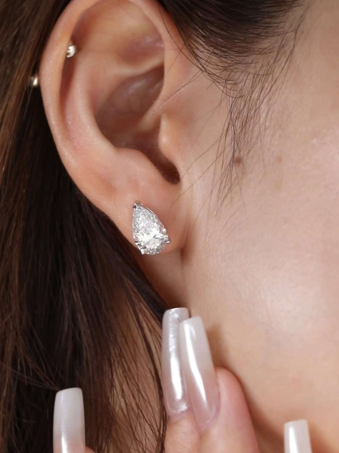 Kath Pear Cut Zirconia Stud Earrings