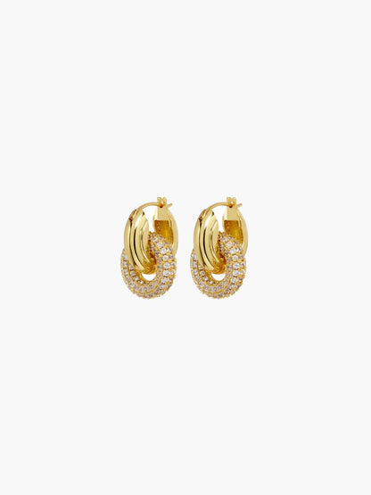 Lena Interlocking Pavé Loop Earrings