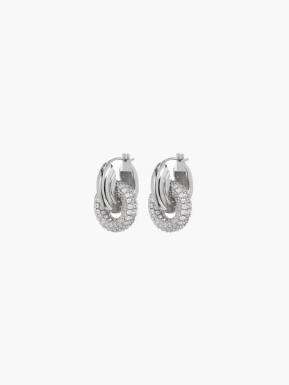 Lena Interlocking Pavé Loop Earrings
