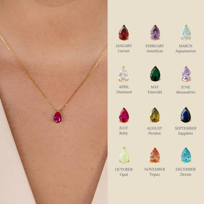 Lilith Teardrop Birthstone Necklace