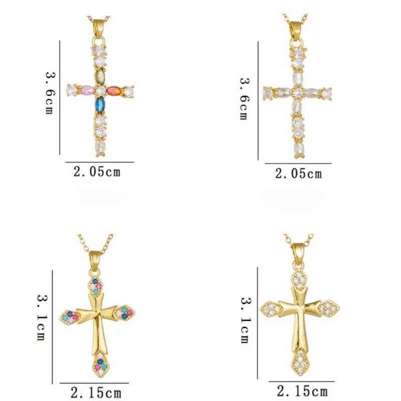 Lucy Zircon Cross Pendant Necklace