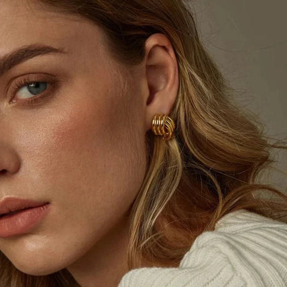 Noemi Three-Layer Earrings