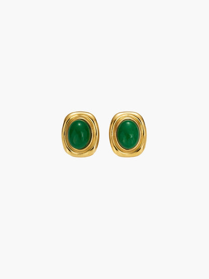 Olivia Oval Natural Stone Earrings