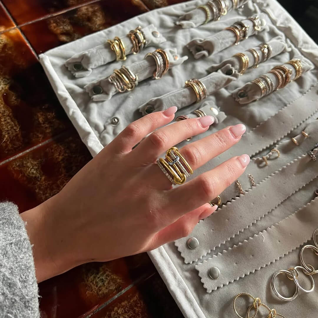 Ophelie Luxe Gemstone Five-Stack Ring