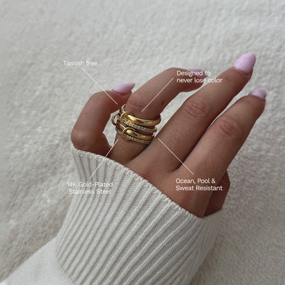 Paloma Sparkling Rhinestone Stacked Ring