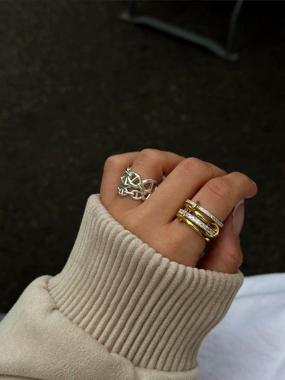 Ramona Rhinestone Stacked Ring