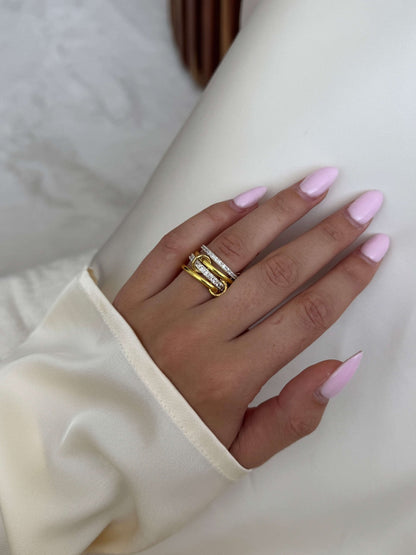 Ramona Rhinestone Stacked Ring