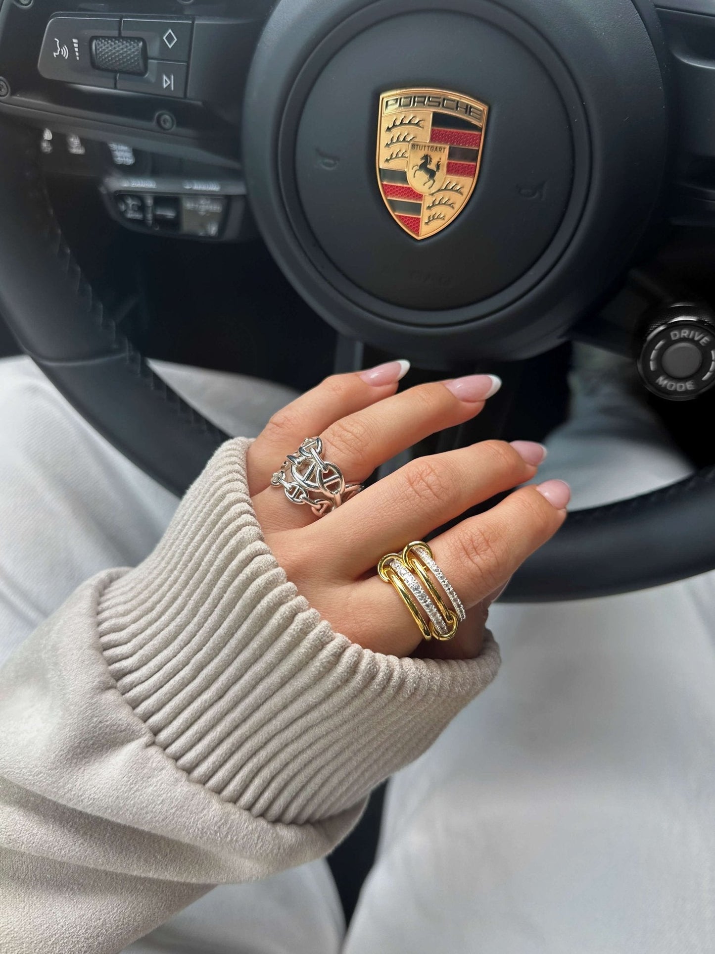 Ramona Rhinestone Stacked Ring