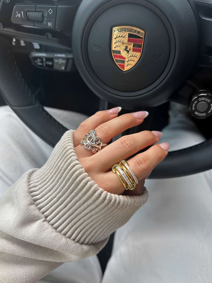 Ramona Rhinestone Stacked Ring