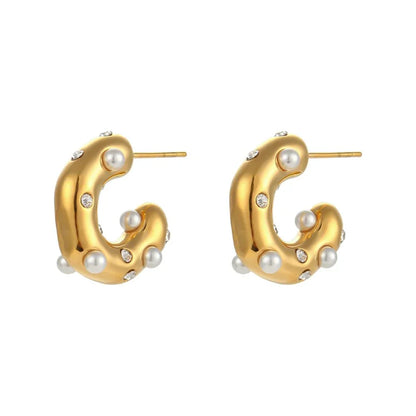 Samira Pearl Hoop Earrings