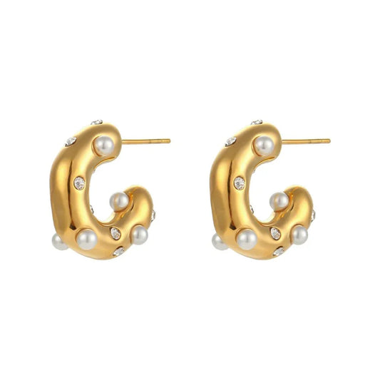 Samira Pearl Hoop Earrings