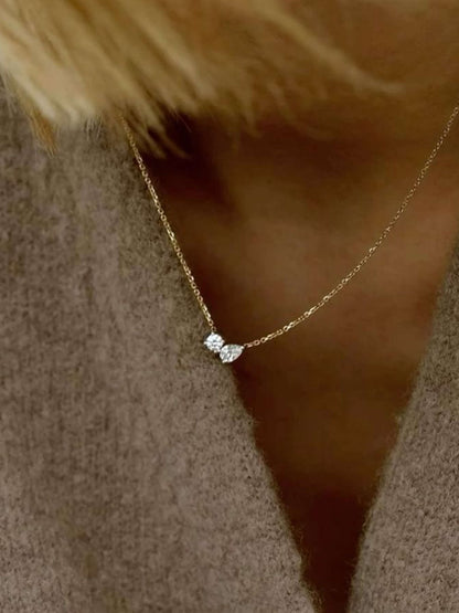 Sherah Twin Zirconia Pendant Necklace