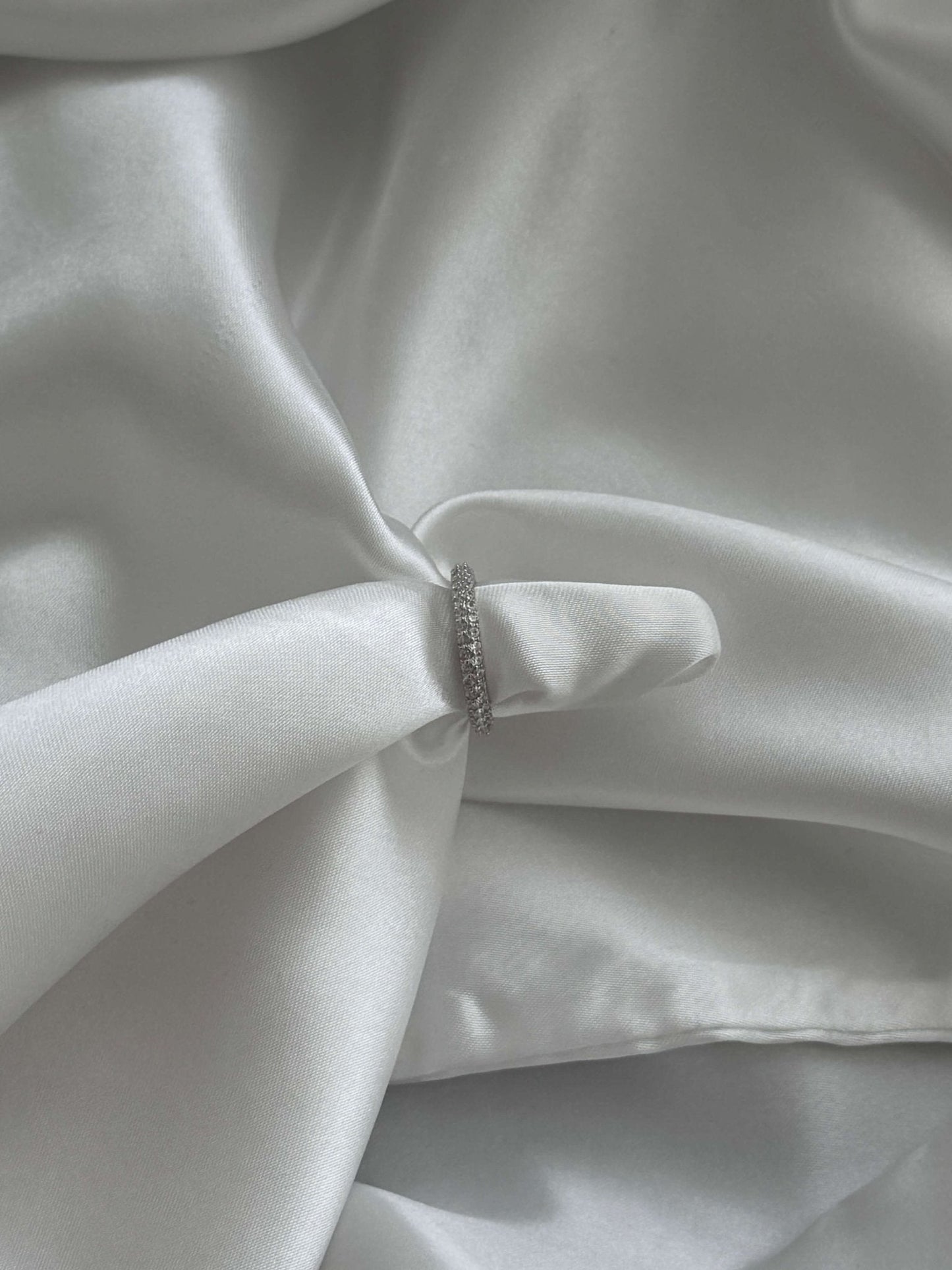 Soraya Crown-Edge Rhinestone Band Ring