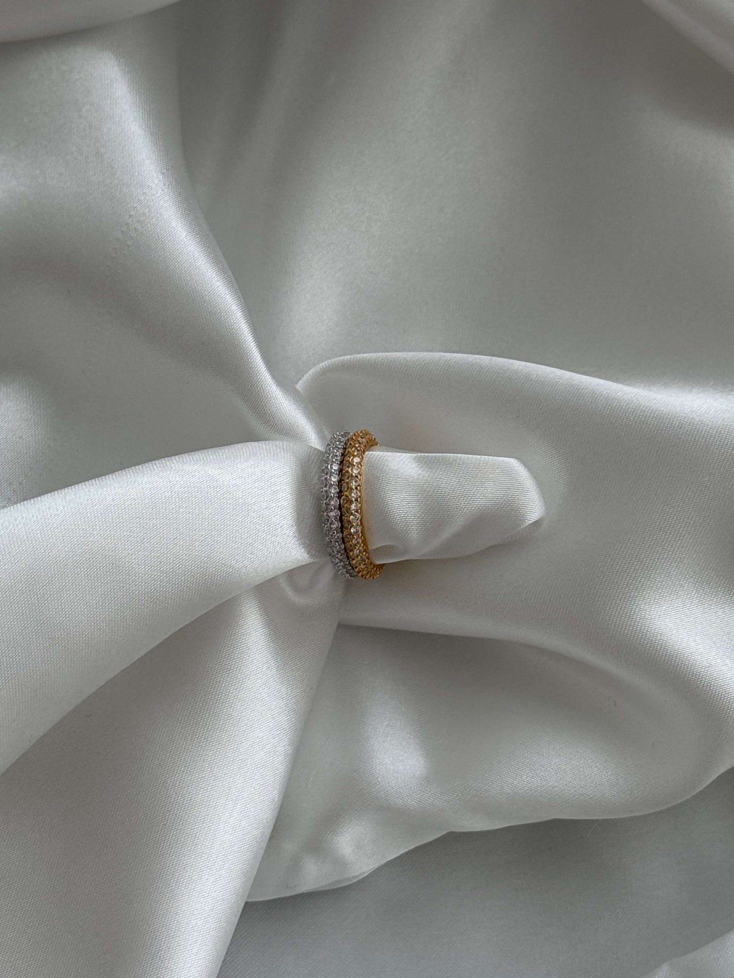 Soraya Crown-Edge Rhinestone Band Ring