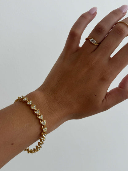 Viona Heart Zirconia Tennis Bracelet