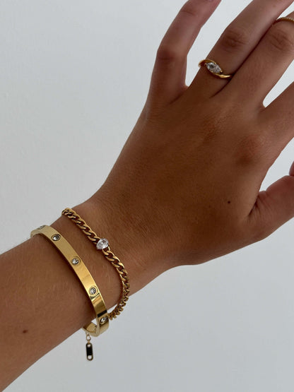 Xylia Pear Cut Zirconia Chain Bracelet