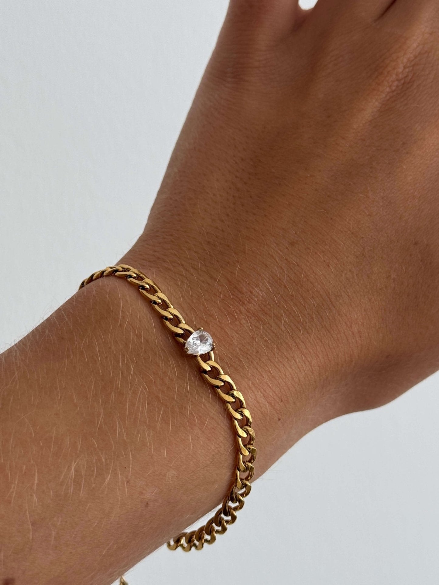 Xylia Pear Cut Zirconia Chain Bracelet