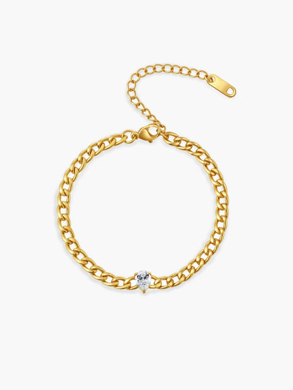 Xylia Pear Cut Zirconia Chain Bracelet