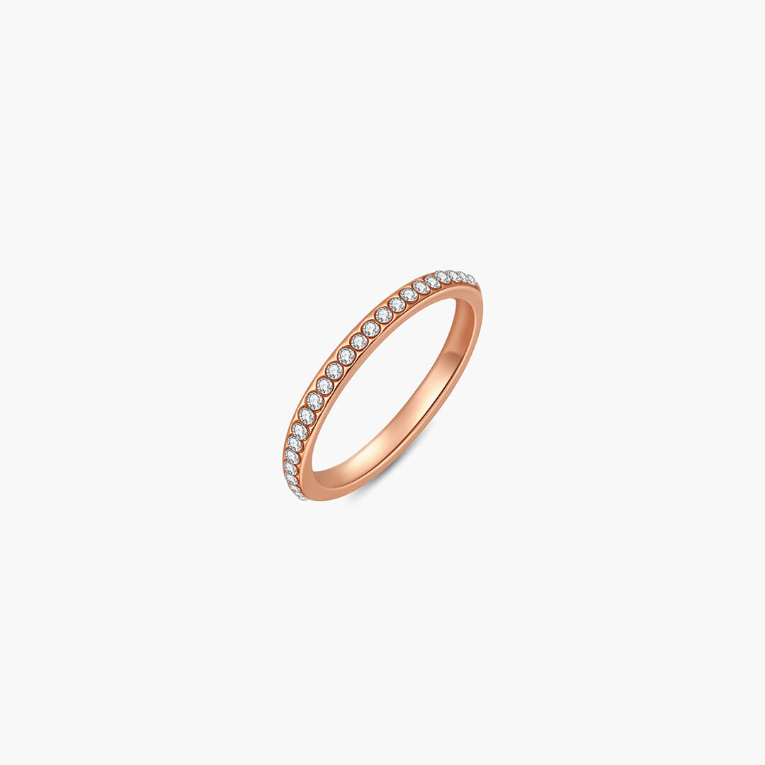 Yalina Slim Pavé Band Ring
