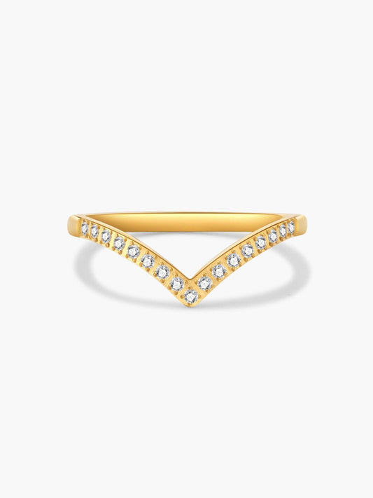 Zariah V-Cut Rhinestone Band Ring