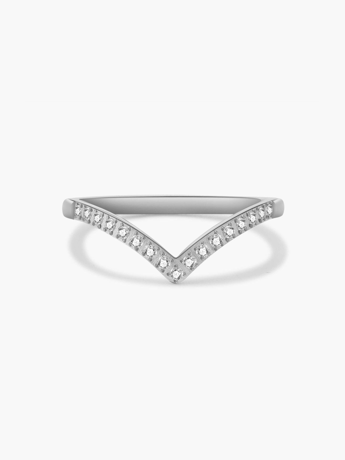 Zariah V-Cut Rhinestone Band Ring