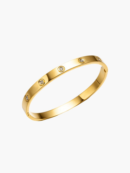 Sleek Zirconia Accent Bangle Bracelet