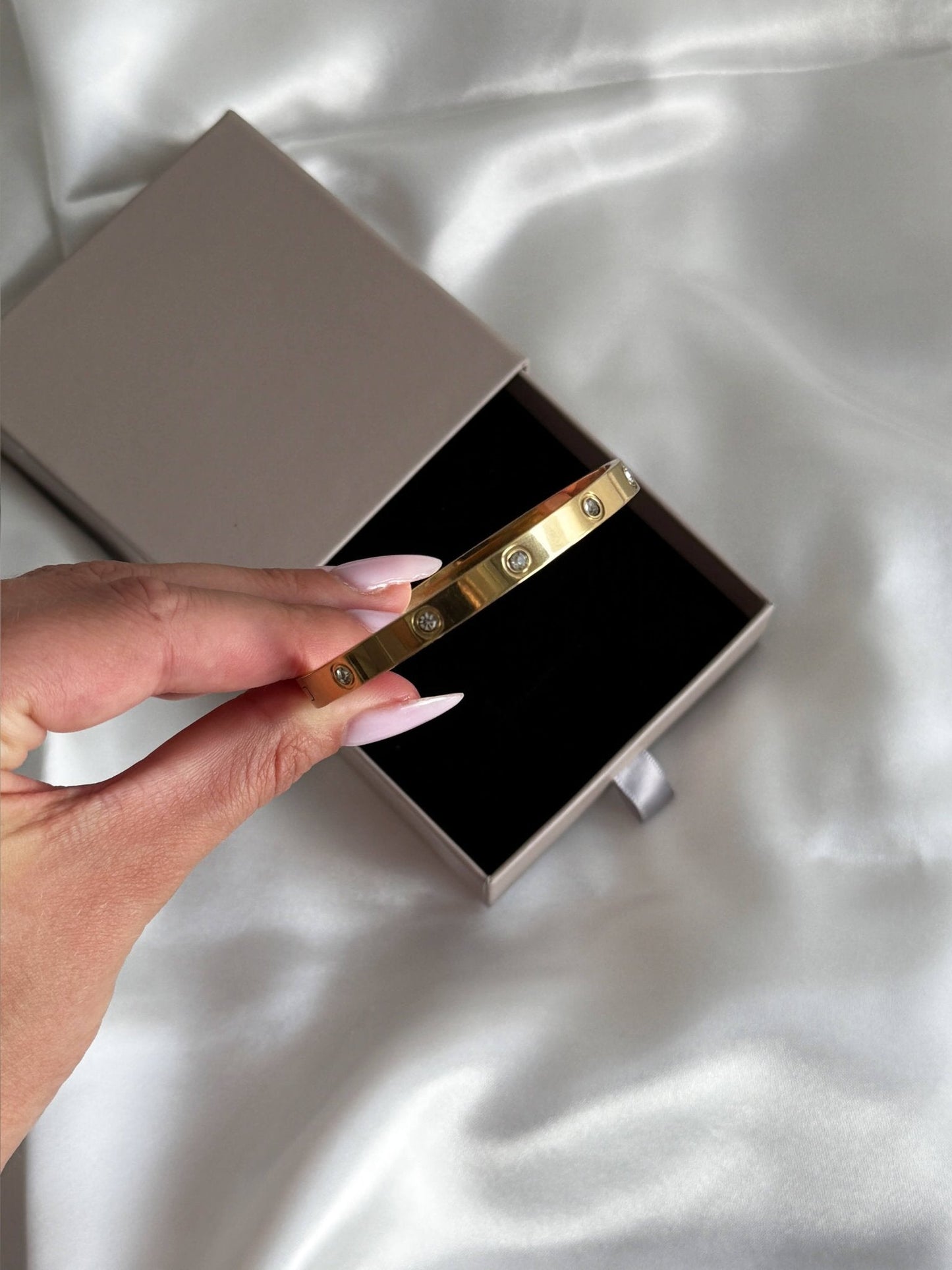 Sleek Zirconia Accent Bangle Bracelet