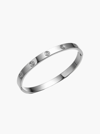 Sleek Zirconia Accent Bangle Bracelet